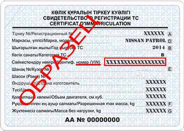 Образец техпаспорта с вин кодом